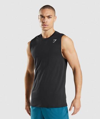 Gymshark Arrival Sleeveless Muške Majica Bez Rukava Crne | HR 2308RVD